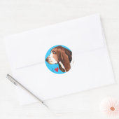 Ik hou van mijn Basset Hond Ronde Sticker (Envelop)