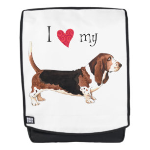 Ik hou van mijn Basset Hond Rugtassen