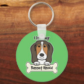 Ik hou van mijn Basset Hond Sleutelhanger (Voorkant)