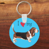 Ik hou van mijn Basset Hond Sleutelhanger (Voorkant)