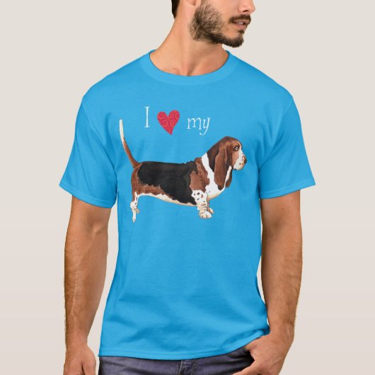Ik hou van mijn Basset Hond T-shirt (Voorkant)