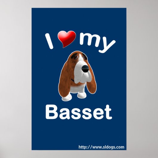 Ik hou van mijn Basset-Poster Poster (Voorkant)