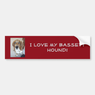Ik hou van mijn Bassett Hound.  Bumpersticker