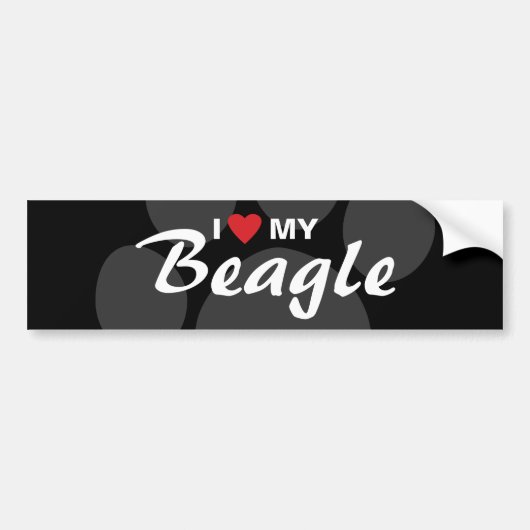 Ik hou van mijn beagle Breed Bumpersticker (Voorkant)