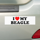 Ik hou van mijn Beagle Bumpersticker (Op auto)
