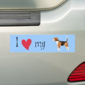 Ik hou van mijn Beagle Bumpersticker (Op auto)