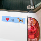 Ik hou van mijn Beagle Bumpersticker (Op Truck)