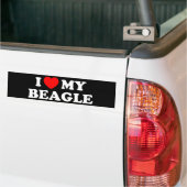 Ik hou van mijn Beagle Bumpersticker (Op Truck)