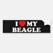 Ik hou van mijn Beagle Bumpersticker (Voorkant)
