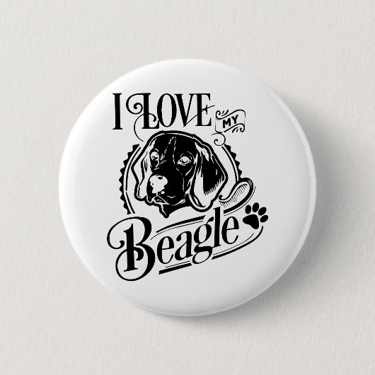 Ik hou van mijn beagle Button (Voorkant)