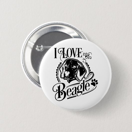 Ik hou van mijn beagle Button (Voorkant /achterkant)