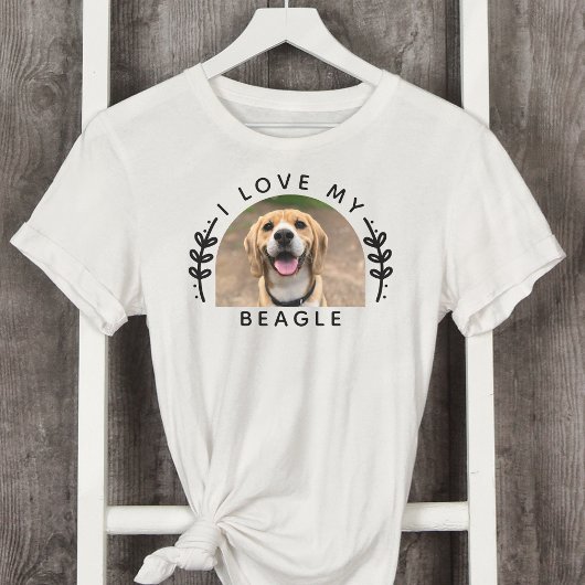 Ik hou van mijn Beagle Dog Foto T-shirt