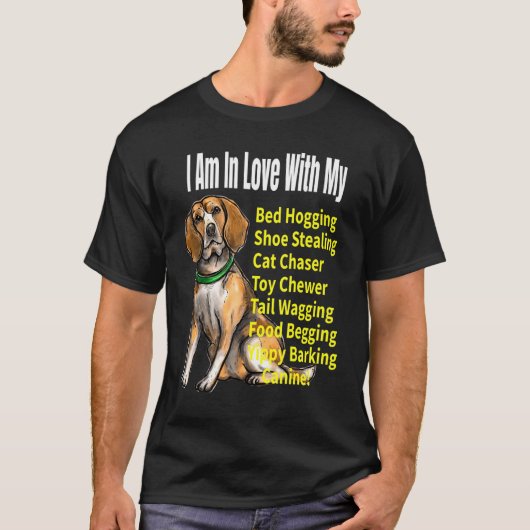 Ik hou van mijn Beagle Dog meme T-shirt (Voorkant)