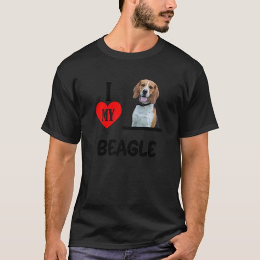 Ik hou van mijn beagle Dog Pet Animal Mannen Kinde T-shirt (Voorkant)