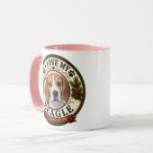 Ik hou van mijn Beagle Gepersonaliseerde Huisdier Mok (Voorkant links)