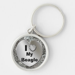 Ik hou van mijn beagle hartketting sleutelhanger