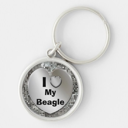 Ik hou van mijn beagle hartketting sleutelhanger (Voorkant)