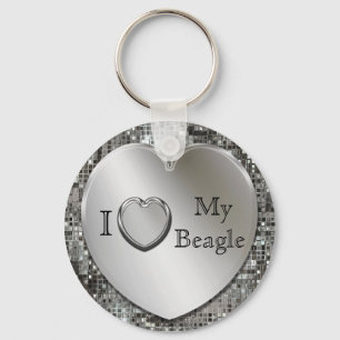 Ik hou van mijn beagle hartketting sleutelhanger