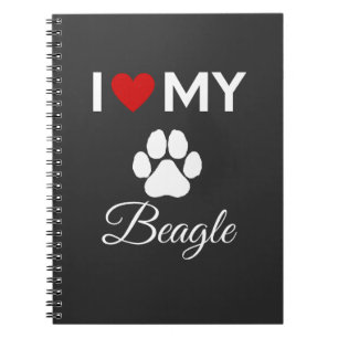 Ik hou van mijn Beagle hond aangepaste tekst Notitieboek
