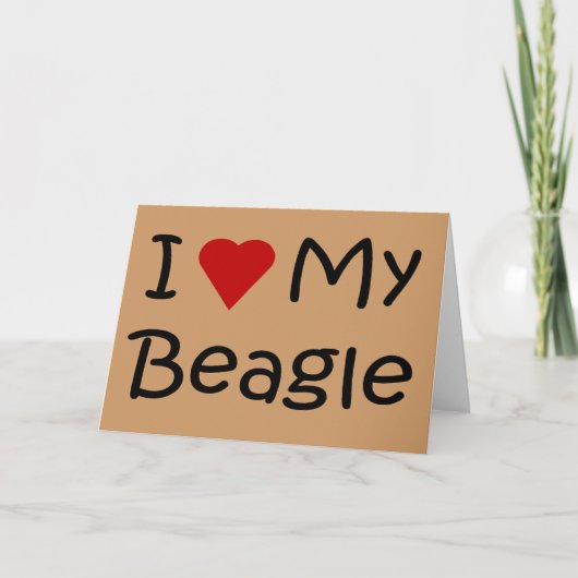 Ik hou van mijn Beagle-hond Geschenken en kleding  Kaart (Voorkant)