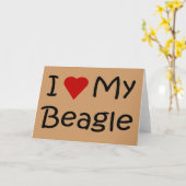 Ik hou van mijn Beagle-hond Liefhebber Cadeaus en  Kaart (Gele Bloem)