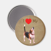 Ik hou van mijn Beagle hond Magneet (Voorkant / Achterkant)