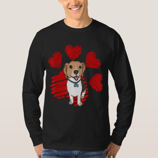 Ik hou van mijn beagle hond met hart Valentijn T-shirt (Voorkant)