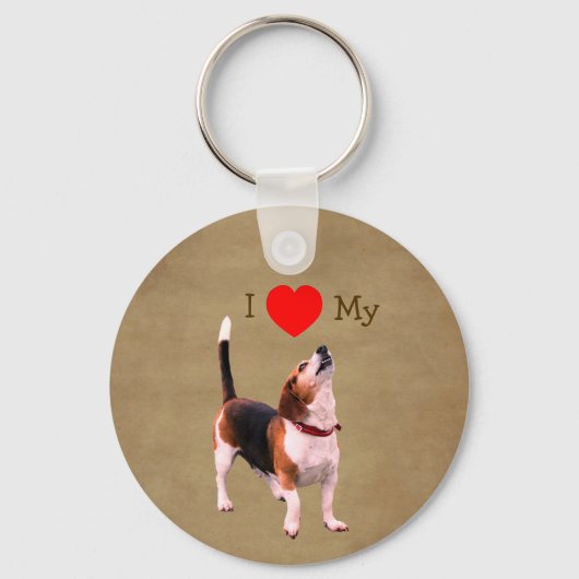 Ik hou van mijn Beagle-hond Sleutelhanger (Voorkant)