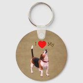 Ik hou van mijn Beagle-hond Sleutelhanger (Achterkant)