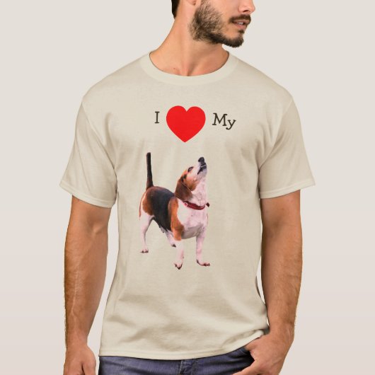 Ik hou van mijn Beagle-hond T-shirt (Voorkant)