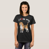 Ik hou van mijn beagle hond t-shirt (Voorkant volledig)