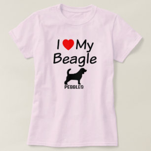 Ik hou van mijn beagle hond t-shirt