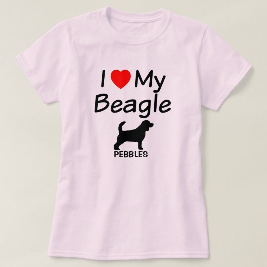 Ik hou van mijn beagle hond t-shirt (Design voorkant)