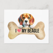 Ik hou van Mijn Beagle Hondenbot Briefkaart (Voorkant)