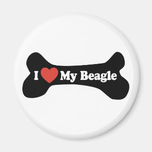 Ik hou van mijn Beagle - hondenbot Magneet