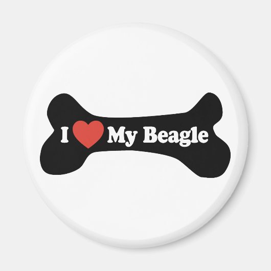Ik hou van mijn Beagle - hondenbot Magneet (Voorkant)