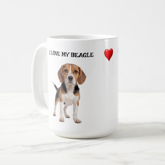 Ik hou van mijn beagle koffiemok (Voorkant links)
