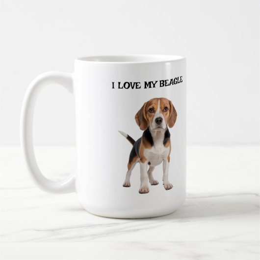 Ik hou van mijn beagle koffiemok (Links)