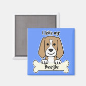 Ik hou van mijn beagle magneet (Voorkant / Achterkant)