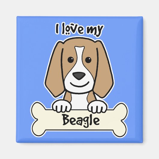 Ik hou van mijn beagle magneet (Voorkant)