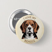 Ik hou van mijn Beagle Ronde Button 5,7 Cm (Voorkant /achterkant)