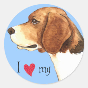 Ik hou van mijn Beagle Ronde Sticker