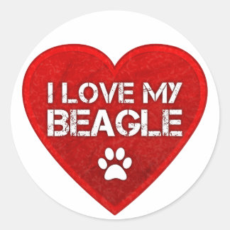 Ik hou van mijn Beagle Ronde Sticker