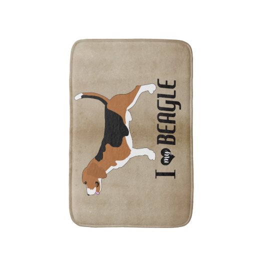 Ik hou van mijn Beagle Rustic Badmat (Voorkant Verticaal)