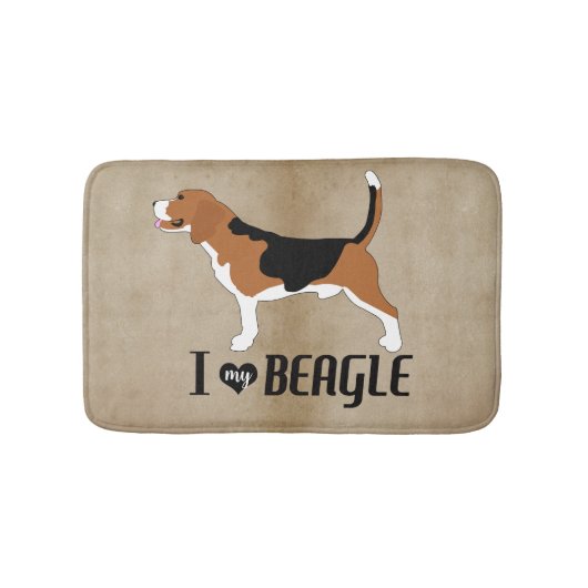 Ik hou van mijn Beagle Rustic Badmat (Voorkant)