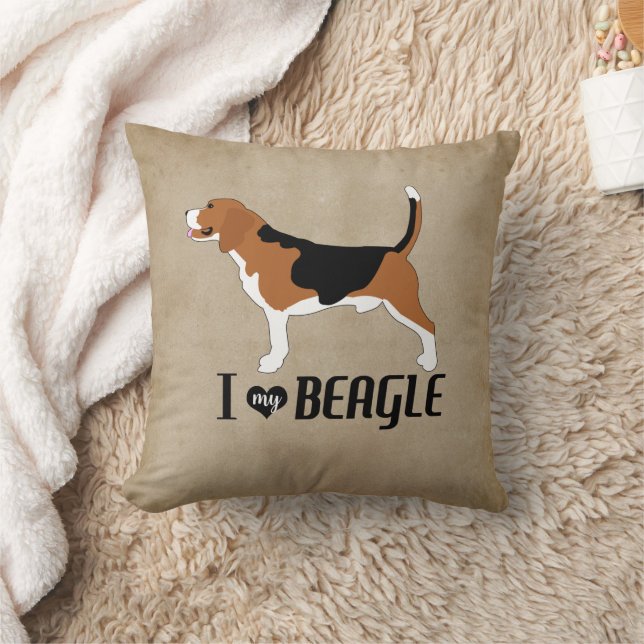 Ik hou van mijn Beagle Rustic Kussen (Deken)