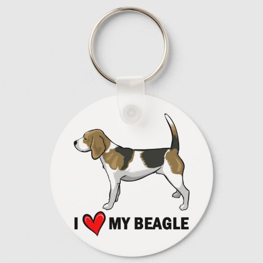 Ik hou van mijn beagle sleutelhanger (Voorkant)