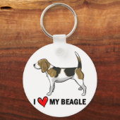 Ik hou van mijn beagle sleutelhanger (Voorkant)