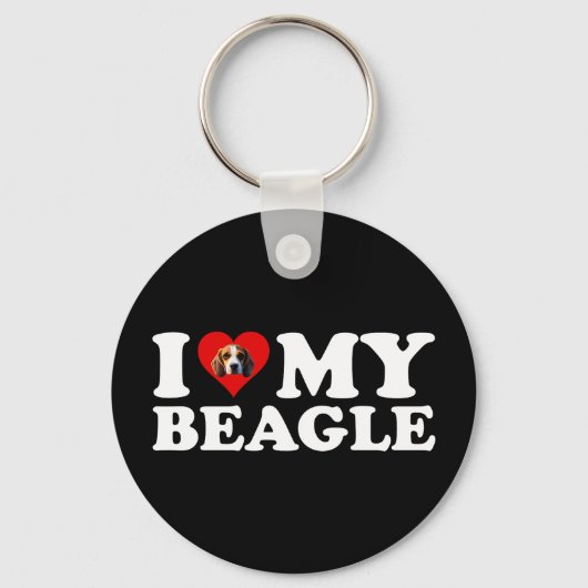 Ik hou van mijn beagle sleutelhanger (Voorkant)