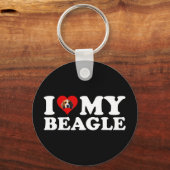 Ik hou van mijn beagle sleutelhanger (Voorkant)